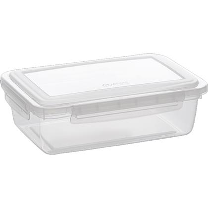 Imagem de Kit 6 Pote de Plástico Alimentos Retangular C/ Travas 1,1 L