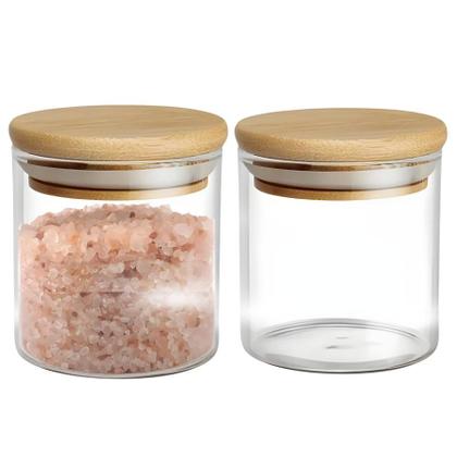 Imagem de Kit 6 Pote Hermético Mantimento Vidro Com Tampa Bambu 200ml