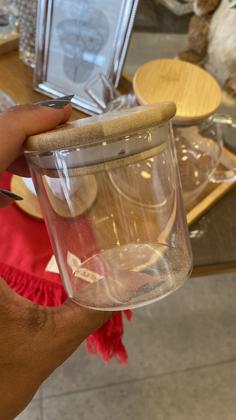 Imagem de  kit 6 potes de vidro 200ML para mantimentos herméticos com Tampa de Bambu conjunto 