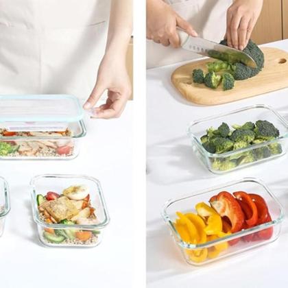 Imagem de Kit 6 Potes De Vidro Hermético Marmita 640ml Tampa Com Trava Transparente