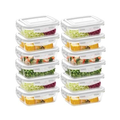 Imagem de Kit 6 Potes De Vidro Hermetico Retangular 1040 Ml