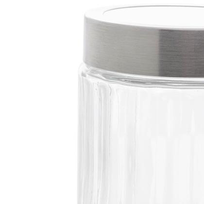 Imagem de Kit 6 Potes de Vidro Porta Mantimentos 1,2L Tampa Inox Lyor Organizador de Condimentos