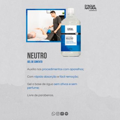 Imagem de Kit 6 Potes Gel de Contato Dagua Natural Neutro 1,1Kg Sem Perfume Condutor para Aparelhos Estéticos