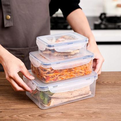 Imagem de Kit 6 Potes Herméticos Plásticos Vasilha Tapoer Transparente