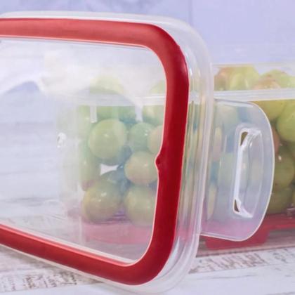 Imagem de Kit 6 Potes Herméticos Trava Mais com Tampa e Travas Laterais Empilháveis Alimentos Freezer Micro-ondas 550 e 380 ml