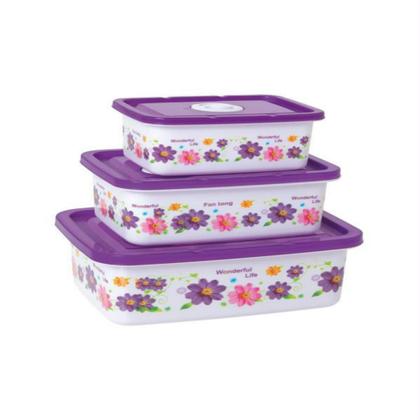 Imagem de Kit 6 Potes Redondos e Retangulares Com Tampa Roxo Lauren