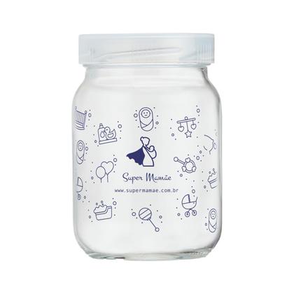 Imagem de Kit 6 Potes Vidro Armazenar Leite Materno Decorados 360 Graduação 200ml