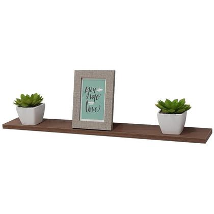 Imagem de Kit 6 Prateleiras 60 x 15cm Nogal Suporte Invisível