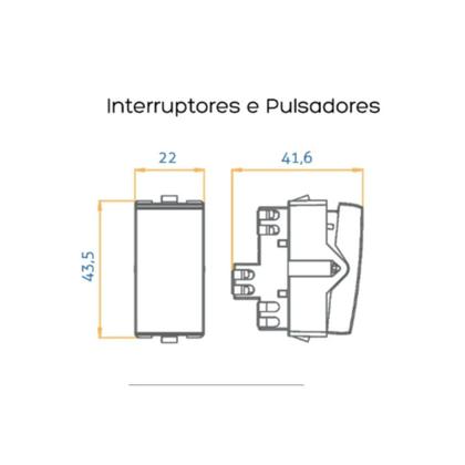 Imagem de KIT 6 Pulsador Interruptor Campainha 10a Ebony Sleek Preto