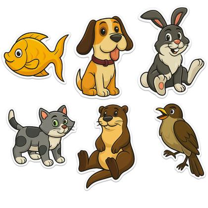 Imagem de Kit 6 Quebra-Cabeça Infantil Brinquedo na Caixa com Tema de Veiculos Pets Fundo do Mar e Animais