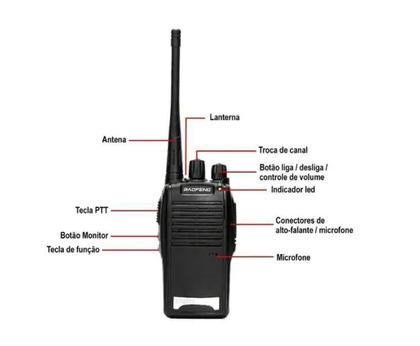 Imagem de Kit 6 Radio Comunicador Walk Talk 16 Canais Profissional Baofeng 777s Com Fones