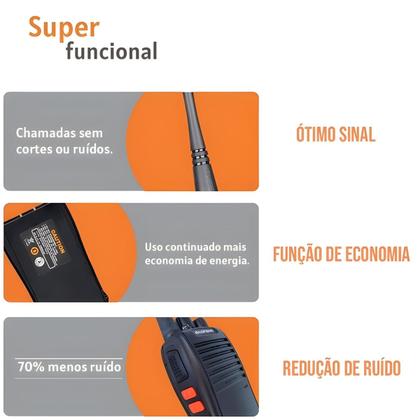 Imagem de Kit 6 Radio Walk Talk Comunicador C/Fones 16Ch 12km Baofeng 777s Ht Para Construçao Empresas Segurança