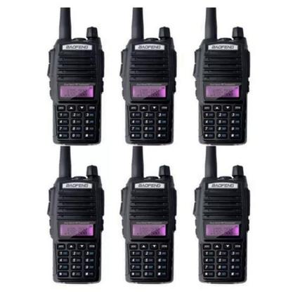Imagem de Kit 6 Rádios Comunicador Baofeng 5w Bf Vhf /uhf/ Fm Dual Band Uv-82 Cor Preto