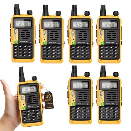 Imagem de Kit 6 Rádios Comunicadores de Longa Distancia Walk Talk Tri-Band Profissionais Com Fones de Ouvido