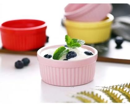 Imagem de Kit 6 Ramekin Cerâmica Colorido 50ml Molheira Potinho