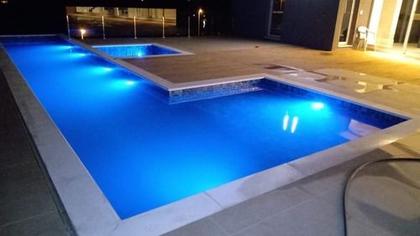 Imagem de Kit 6 Refletor Inox Led RGB 9W Piscina Luxpool Com Cabo 10M