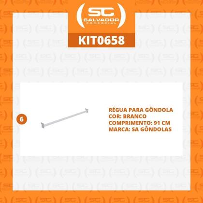 Imagem de Kit - 6 Réguas Para Gondola 91cm - Sa Gondolas