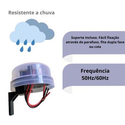 Imagem de Kit 6 Relé Fotocélula Sensor Bivolt Com Suporte 127v 220v