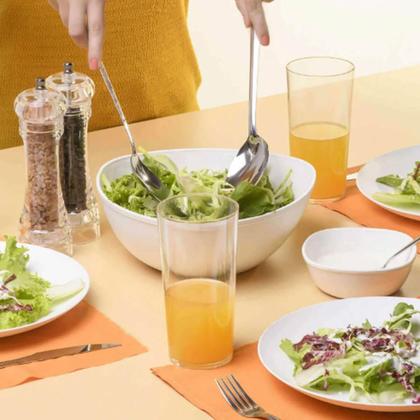 Imagem de Kit 6 Saladeiras Triangulares Tigelas Plásticas 5L Brancas Essential Coza Pote Sobremesa Pipoca