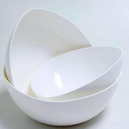 Imagem de Kit 6 Saladeiras Triangulares Tigelas Plásticas 5L Brancas Essential Coza Pote Sobremesa Pipoca