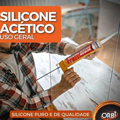 Imagem de Kit 6 Selante Silicone Acético Transparente Orbived Uso Geral 240g