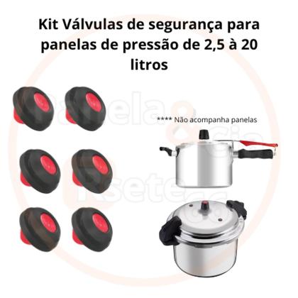 Imagem de Kit 6 Selos/ Válvulas de segurança para panela de pressão 2,5 à 20 litros