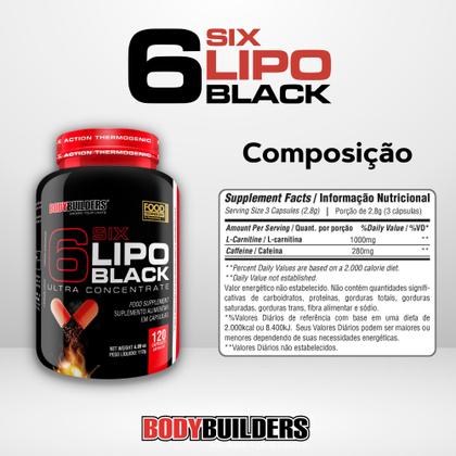 Imagem de Kit 6 Six Lipo 120 Cápsulas, Power Creatina 100g e Coqueteleira Bodybuilders