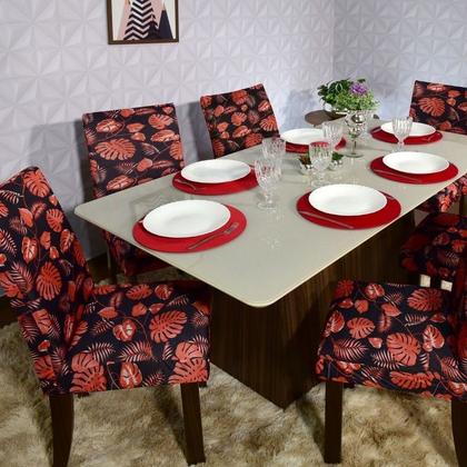 Imagem de Kit 6 Souplat Redondo De Mesa Jantar Vermelho Premium