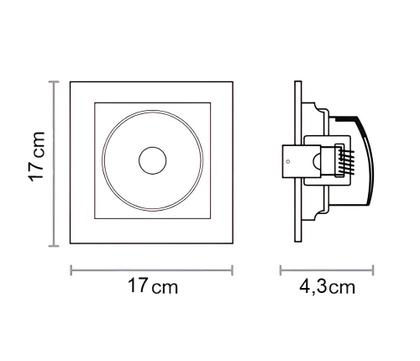 Imagem de Kit 6 Spot Embutir AR111 Recuado Quadrado Preto + Lamp BQ