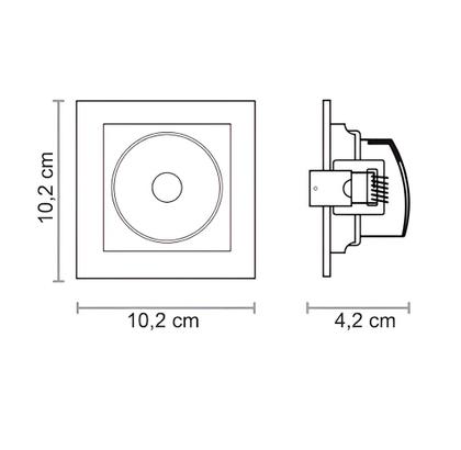 Imagem de Kit 6 Spot Embutir MR11 Recuado Quadrado Preto + Lamp BF