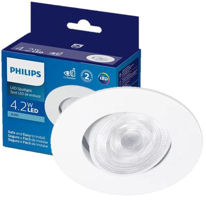 Imagem de Kit 6 Spot Led Philips Redondo Embutir 4.2w Luz Branca 6500K