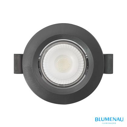 Imagem de Kit 6 Spot Led Preto Redondo Embutir 3w Branco Frio 6500K