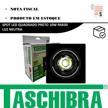 Imagem de Kit 6 Spot Led Quadrado Preto Embutir 10w Branco Neutro 4000K