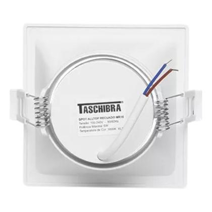 Imagem de kit 6 Spot Led Taschibra Quadrado Recuado 3000k 6500k Branco