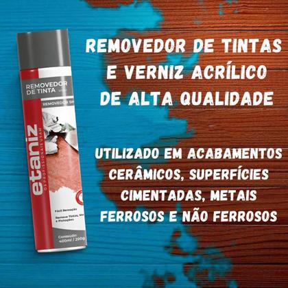 Imagem de Kit 6 Spray Removedor De Tinta E Verniz Etaniz 400ml