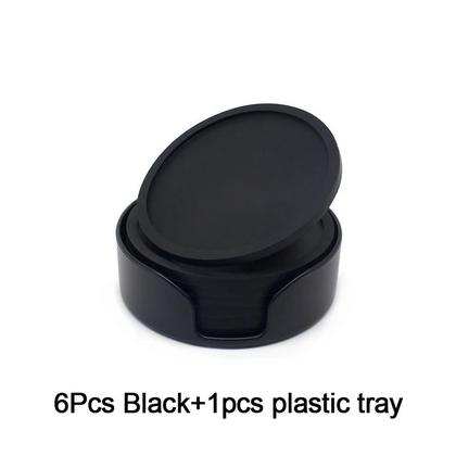 Imagem de Kit 6 Suportes Porta-Copos em Plástico Resistente  Antiderrapante Proteção para Móveis