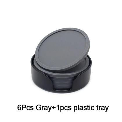 Imagem de Kit 6 Suportes Porta-Copos em Plástico Resistente  Antiderrapante Proteção para Móveis