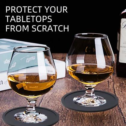 Imagem de Kit 6 Suportes Porta-Copos em Plástico Resistente  Antiderrapante Proteção para Móveis