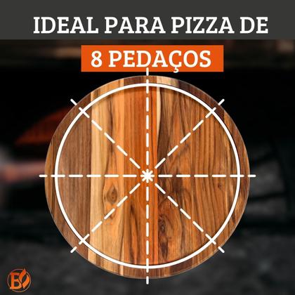 Imagem de Kit 6 Tábuas Suportes De Madeira 35Cm Para Cortar E Servir Pizzas