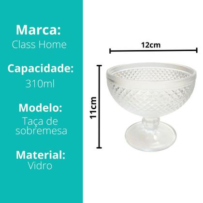 Imagem de Kit 6 Taça De Sobremessa Diamond 320ml - V1058.02 - BJCA-006TR - Hauskraft