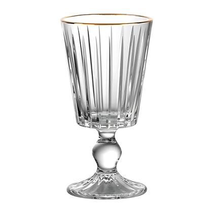 Imagem de Kit 6 Taças Soho Vinho Água em Cristal Ecológico com Borda Dourada 330ml FULLFIT