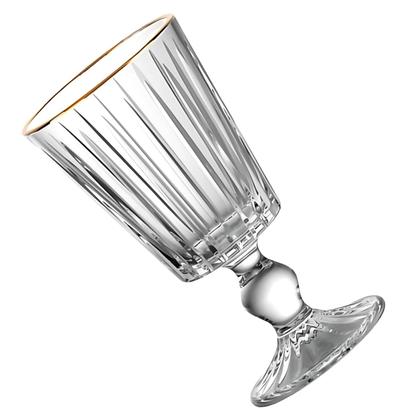 Imagem de Kit 6 Taças Soho Vinho Água em Cristal Ecológico com Borda Dourada 330ml FULLFIT