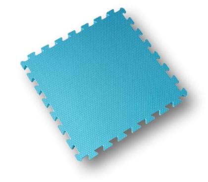 Imagem de Kit 6 Tatames Tapetes Eva 50x50x2cm 20mm Azul Bebê Alasca