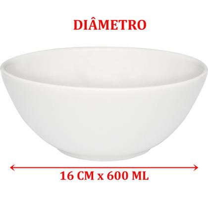 Imagem de Kit 6 Tigela Sobremesa Pequena Bowl Color Branco De 600ml