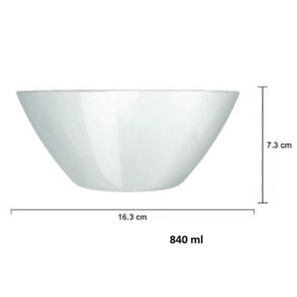 Imagem de Kit 6 Tigelas De Vidro 840ml Opaline Para Caldos Sobremesa Branco