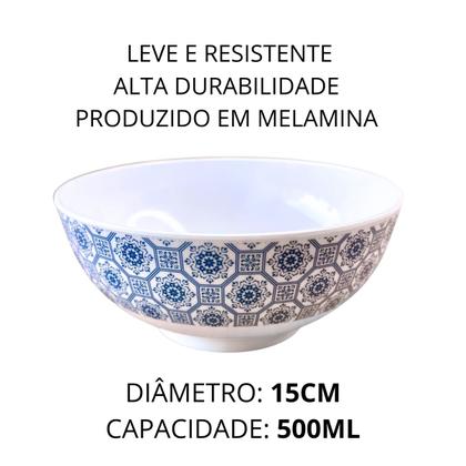 Imagem de Kit 6 Tigelas em Melamina Bowl 500ml Pote Decorado