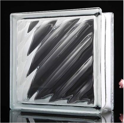 Imagem de Kit 6 Tijolos Bloco De Vidro Ondulado 19x19x8 Tradestar