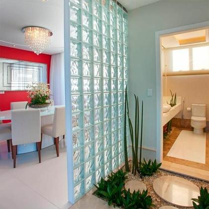 Imagem de Kit 6 Tijolos Bloco De Vidro Transparente 19X19X8 Tradestar