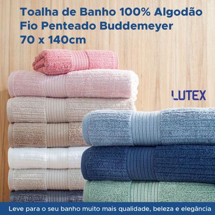 Imagem de Kit 6 Toalha De Banho Buddemeyer Fio Penteado 100% Algodão Macia Grande Gramatura 500 Canelado 70 x 140cm Cor:Branco