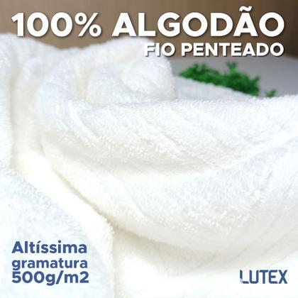 Imagem de Kit 6 Toalha De Banho Buddemeyer Fio Penteado 100% Algodão Macia Grande Gramatura 500 Canelado 70 x 140cm Cor:Branco
